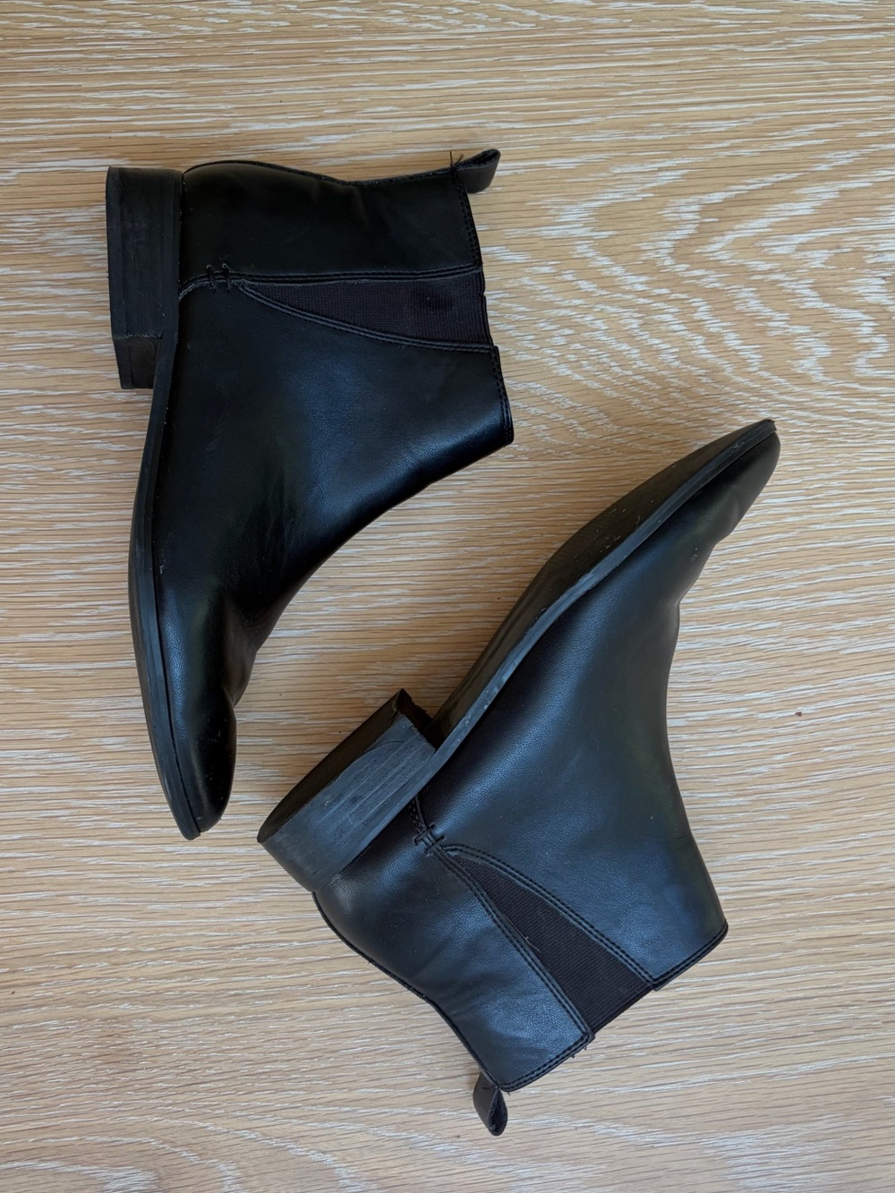 Lulu's Black Leather Ankle Booties